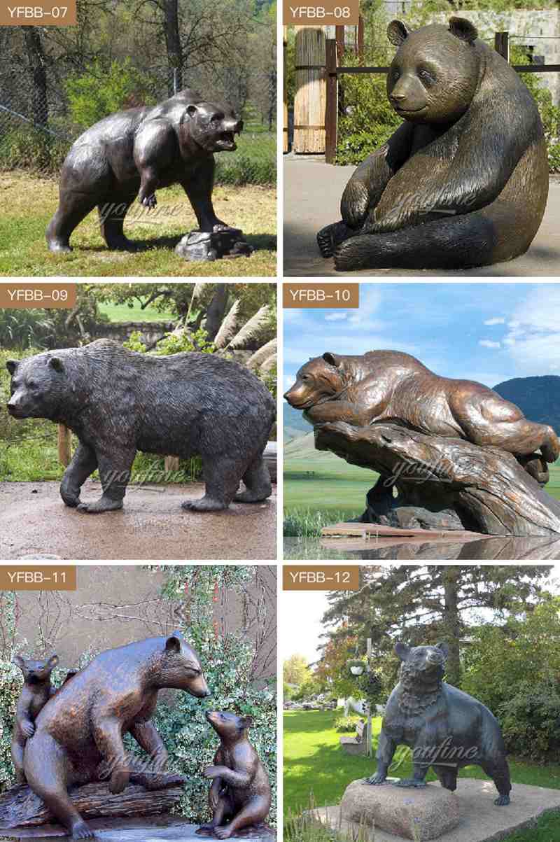 Bronze Bear Family Sculpture