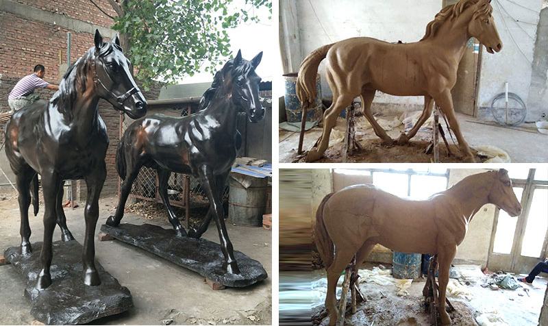 Bronze Black Horse Sculpture