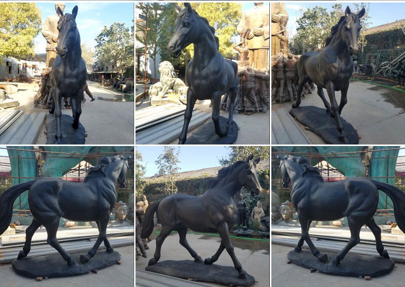 Bronze Black Horse Sculpture