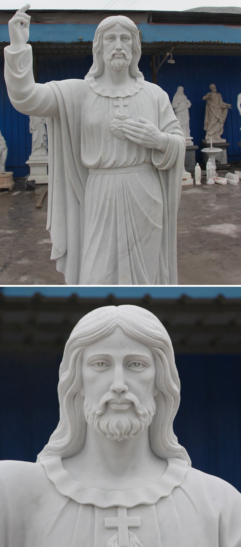 Marble Sacred Heart Sculpture
