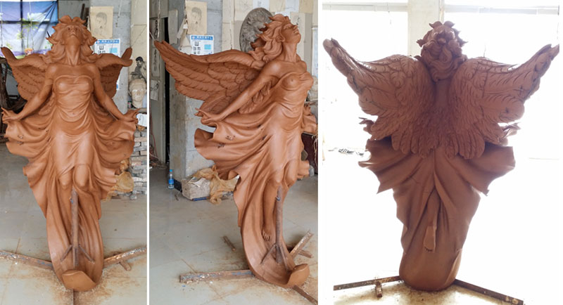 Life-size Bronze Angel Sculpture Flying Angel Bronze Sculpture BOKK-160