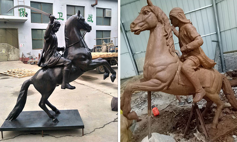 Bronze Horse Racing Sculpture