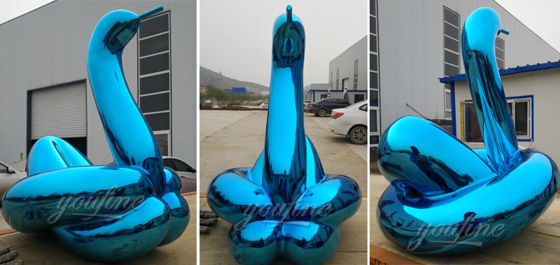 Stainless Steel Balloon Swan Sculpture