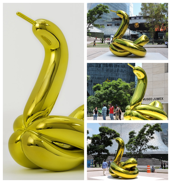 Stainless Steel Balloon Swan Sculpture