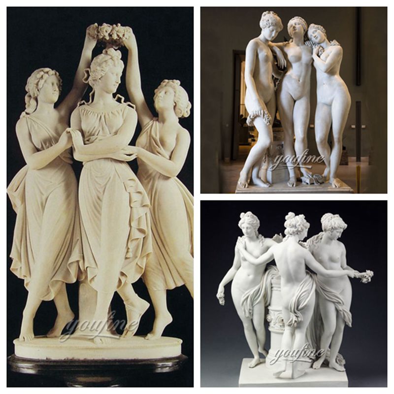 Famous Art Sculptures Life Size The Three Graces Statue for Sale