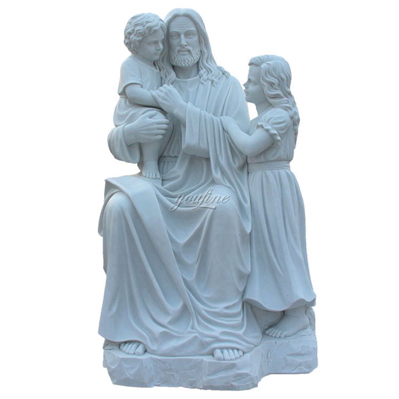 Life-size Jesus with Children Marble Sculpture