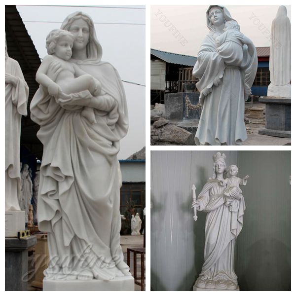 Life-size Marble Virgin Mary and Baby Jesus Sculpture for Sale CHS-285