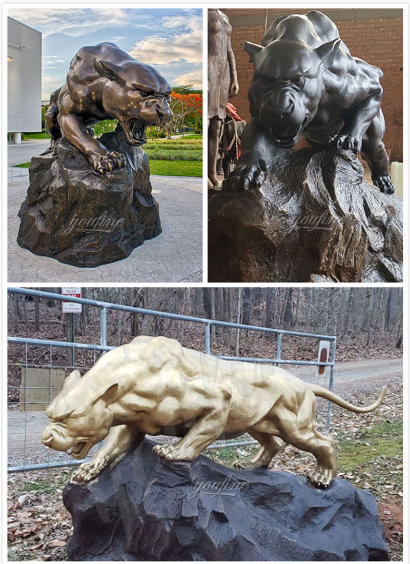 Outdoor Garden Decoration Copper Animal Sculpture Bronze Leopard Sculpture for Sale