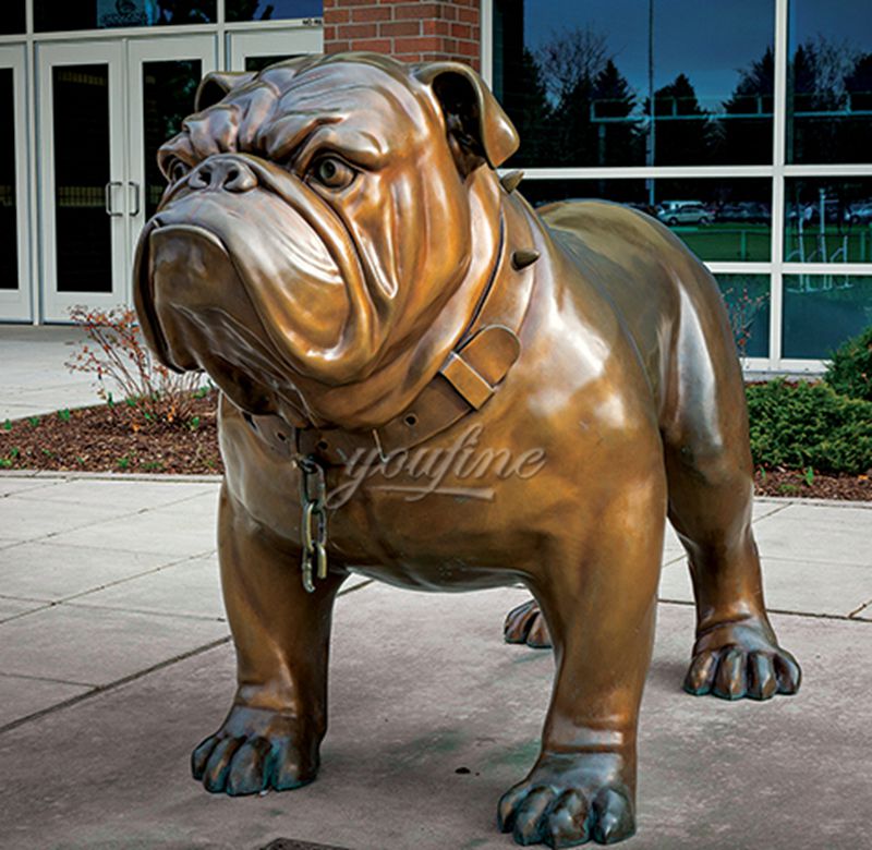 Large Garden Bronze Bulldog Statue