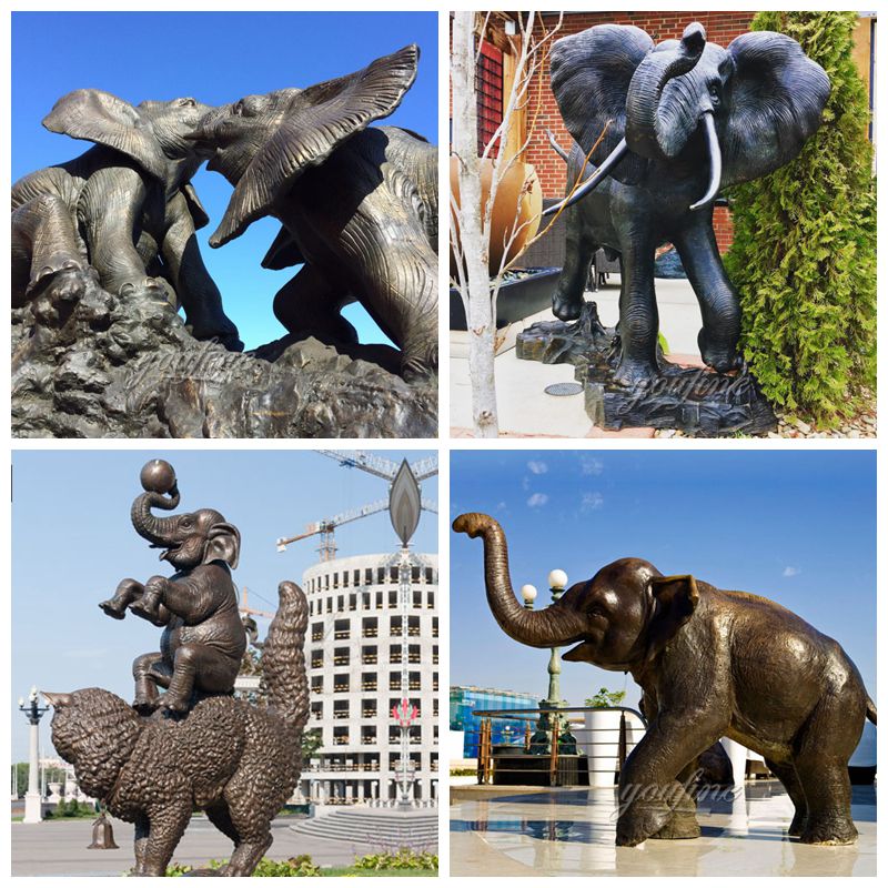 Outdoor Giant Animal Bronze Sculpture Elephant Bronze Sculpture for Sale