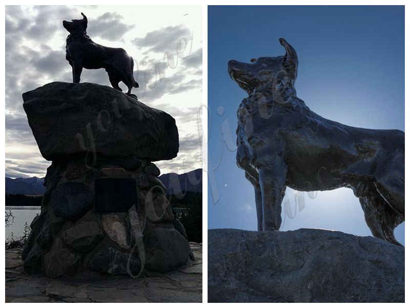 Life-size Handsome Bronze German Shepherd Dog Sculpture Art Decoration For Sale BOKK-325