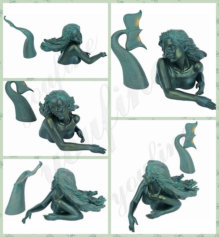 Outdoors Decoration Bronze Mermaid Two Piece Sculpture for Sale MOKK-703