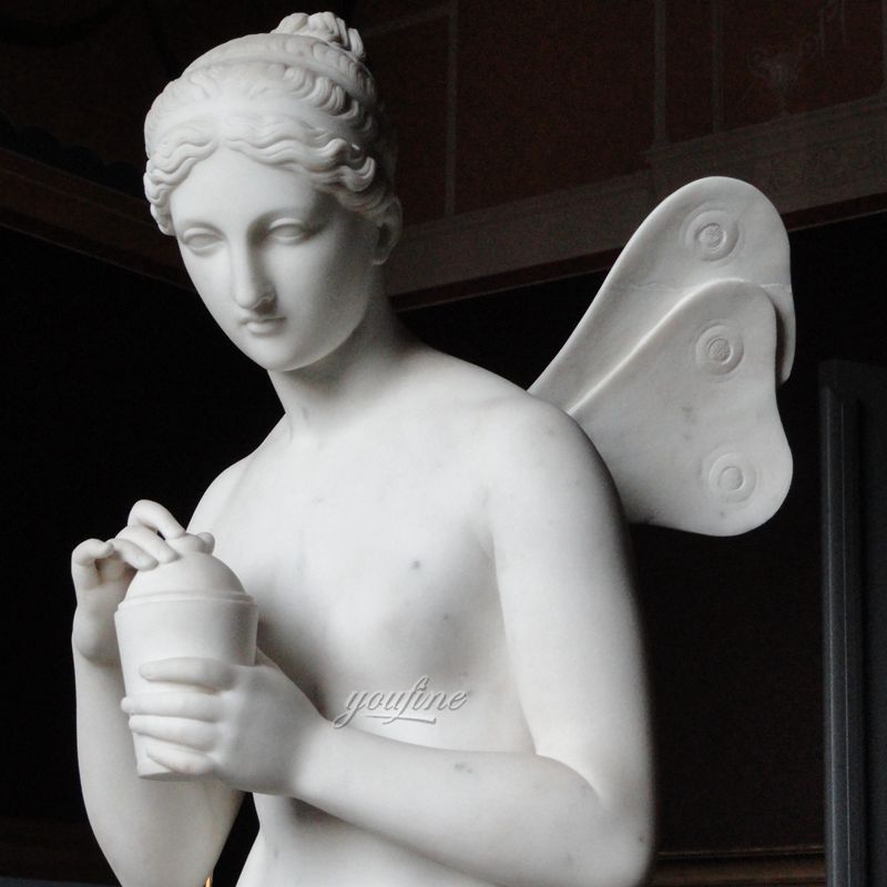 Life-size White Marble Psyche Sculpture