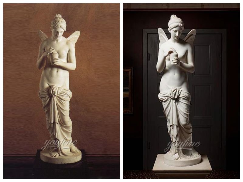 Life-size White Marble Psyche Sculpture