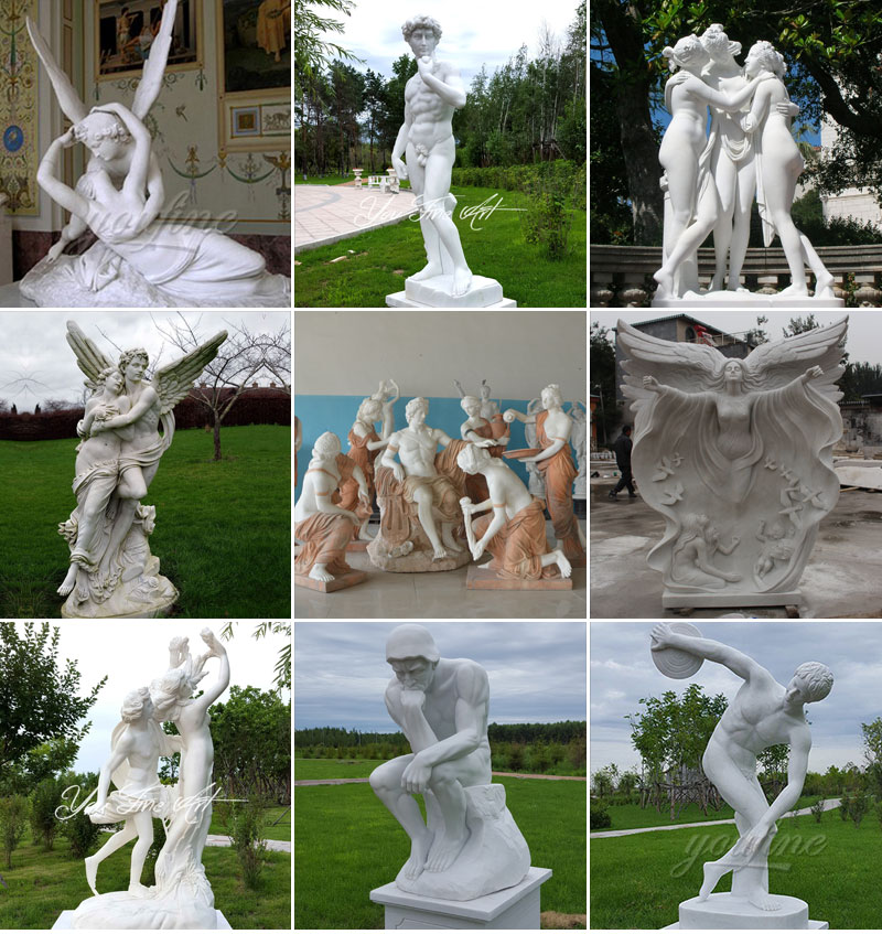 Outdoor Decorative Marble Color Matching Four Season God Angel Sculpture