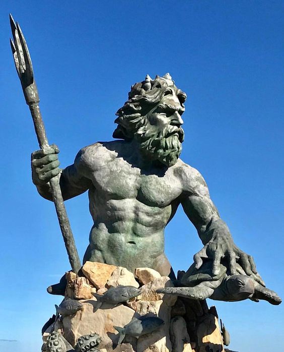 Bronze Sea God Poseidon Sculpture