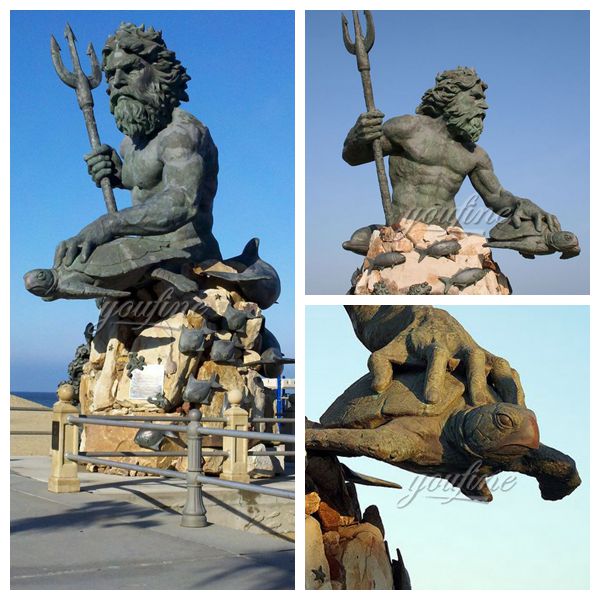 Bronze Sea God Poseidon Sculpture