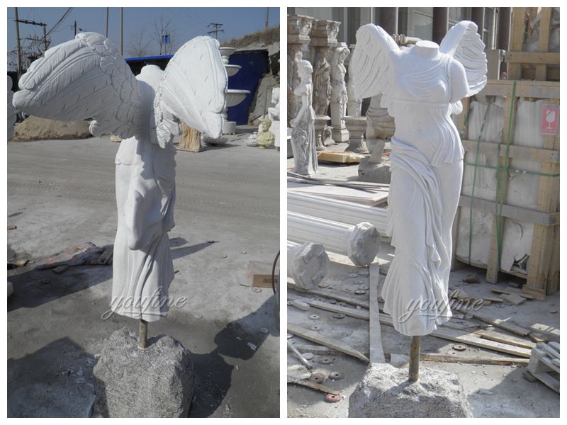 White Marble Victory Goddess Sculpture