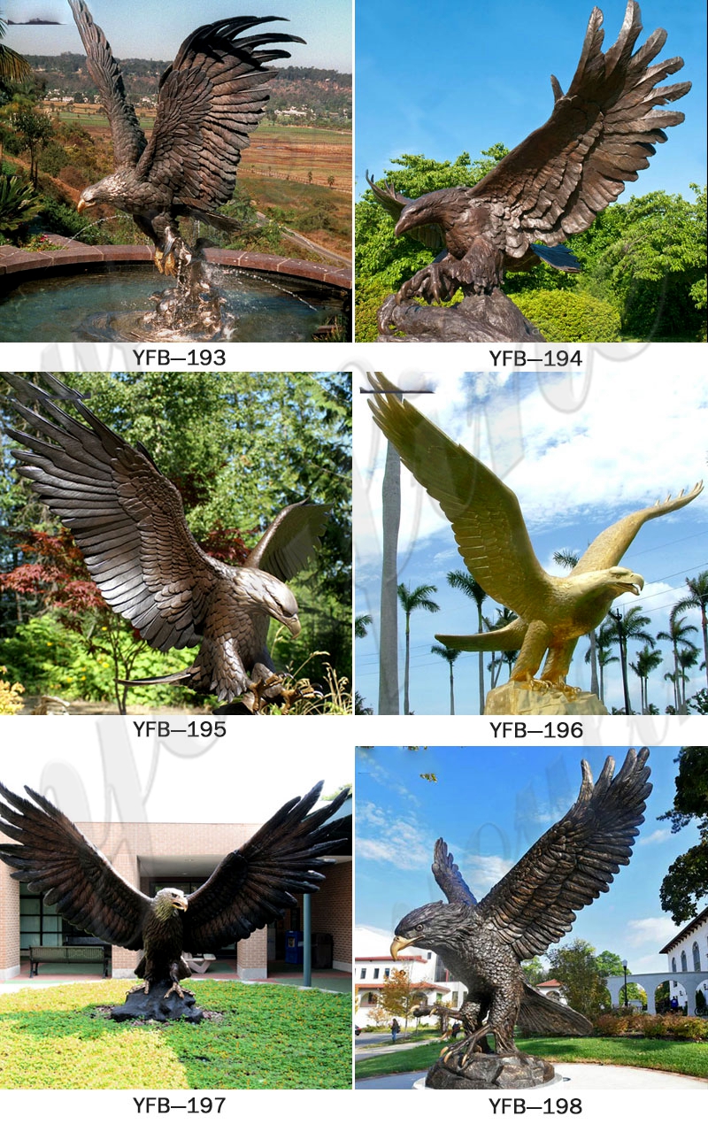 Large Outdoor Bronze Eagle Sculpture Art Decoration for Sale BOKK-601