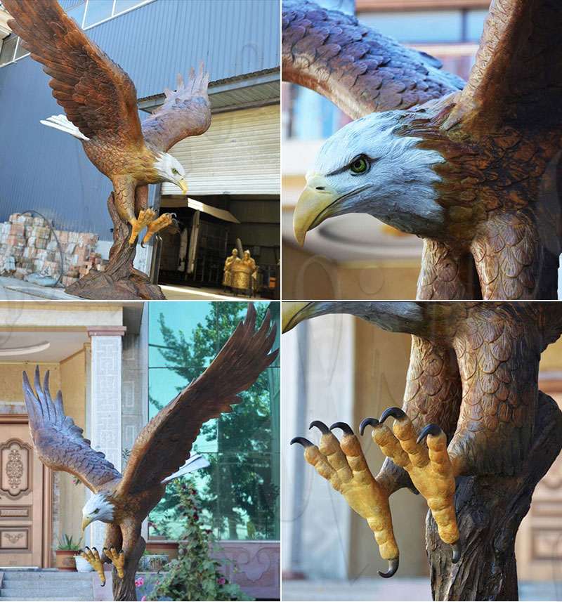 Large Outdoor Bronze Eagle Sculpture Art Decoration for Sale BOKK-601