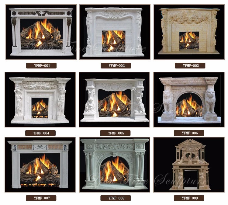 Interior Hand-carved Art Marble Fireplace Decoration for Sale