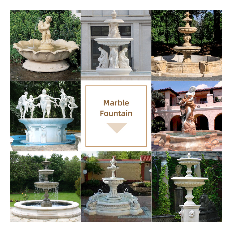 Hand-carved Gardens Decorate Marble Fountain with Ladies for Sale