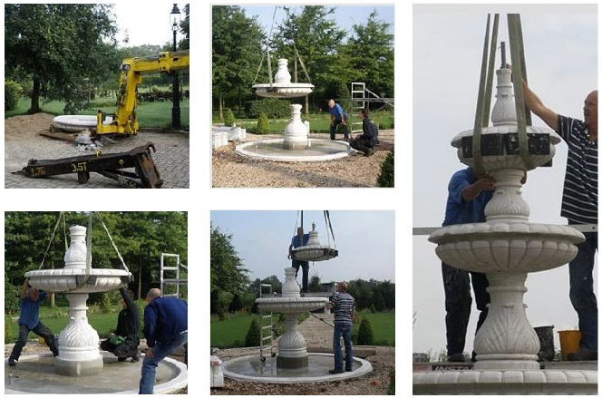 Hand-carved Gardens Decorate Marble Fountain with Ladies for Sale