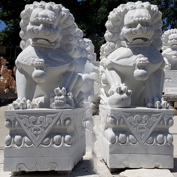 Marble Chinese guardian lions Statue