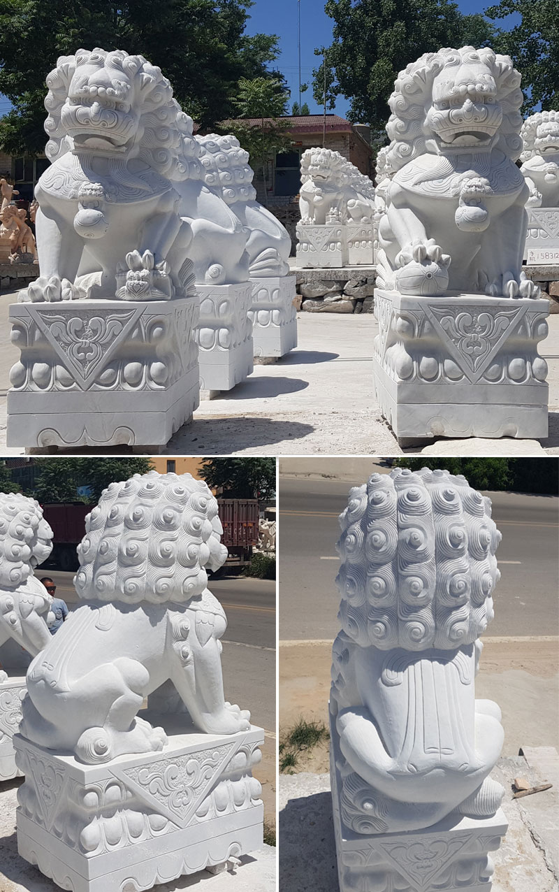 Marble Chinese guardian lions Statue