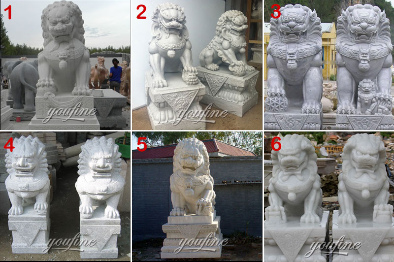 Marble Chinese guardian lions Statue