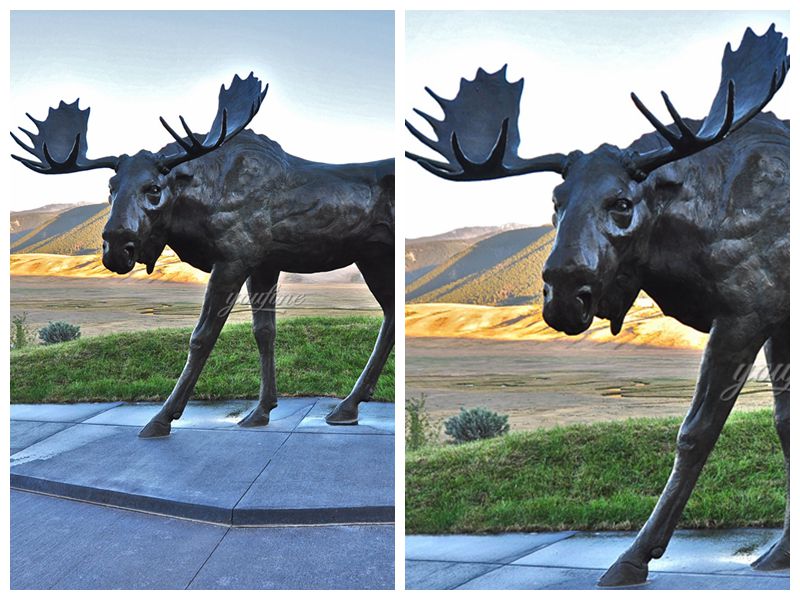 Garden Lawn Bronze Moose Statue