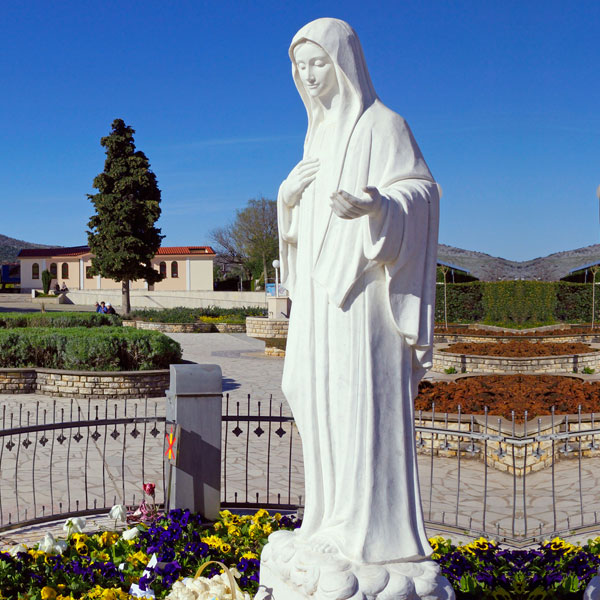 Marble Virgin Mary Sculpture