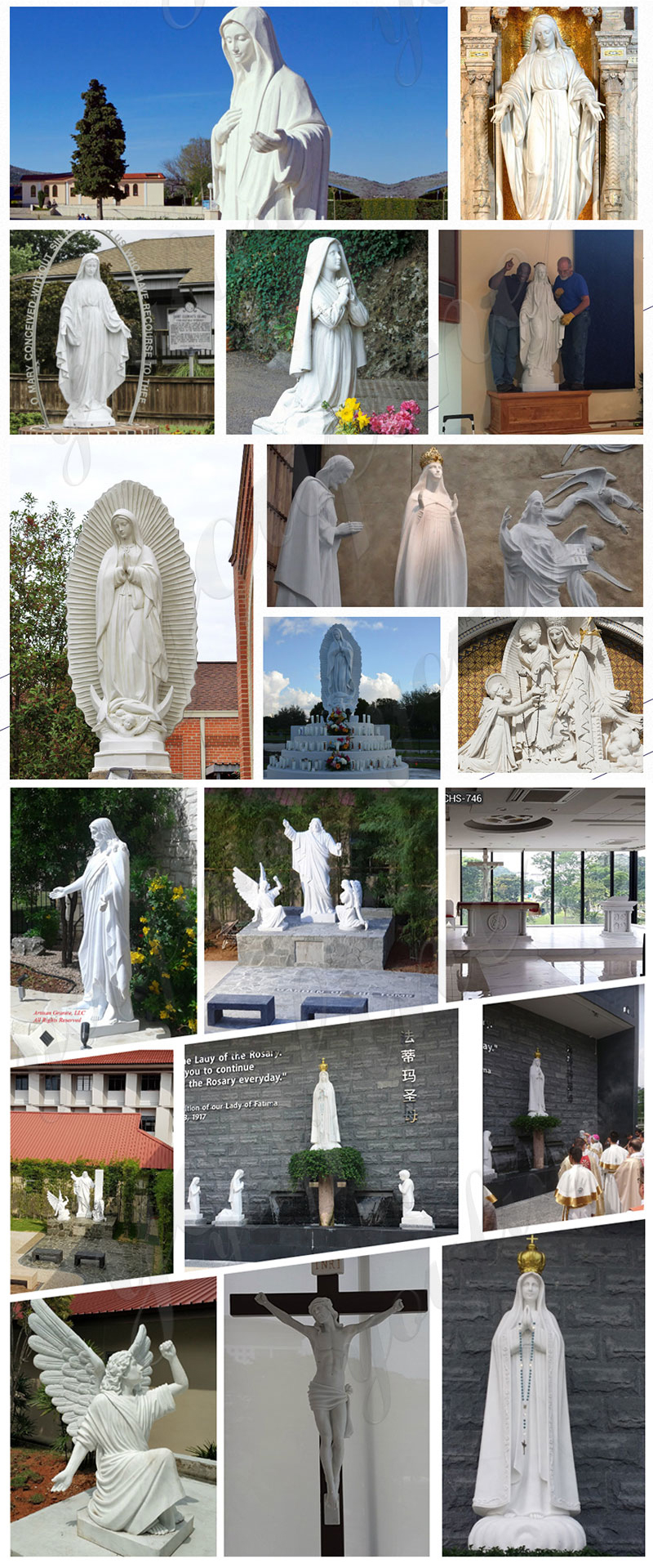 Outdoor Life-size Marble Virgin Mary Sculpture for School or Church on Sale CHS-090