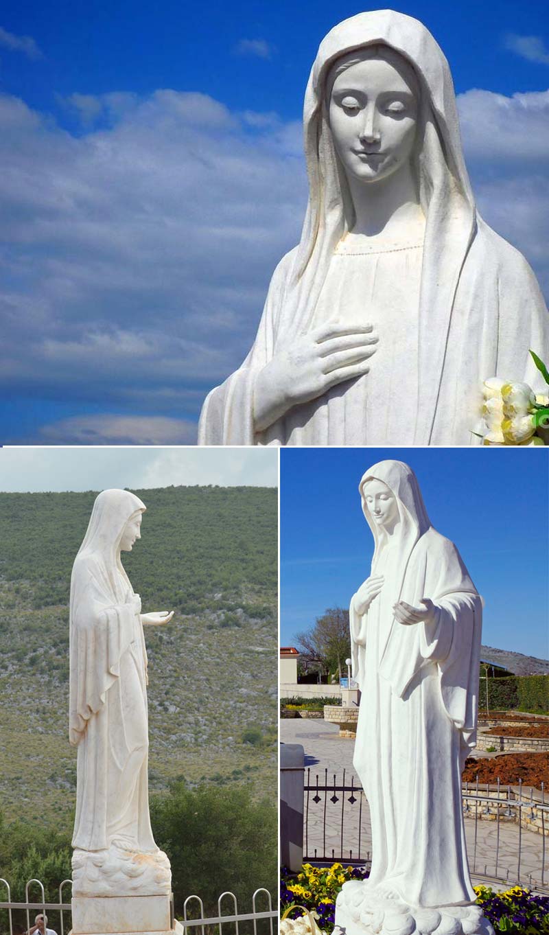 Life-size Marble Virgin Mary Sculpture