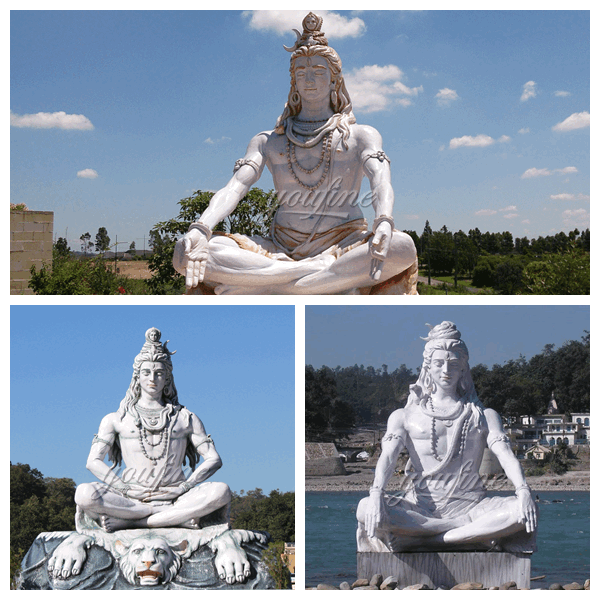 Outdoor High Quality Hand-carved Marble Shiva Statue
