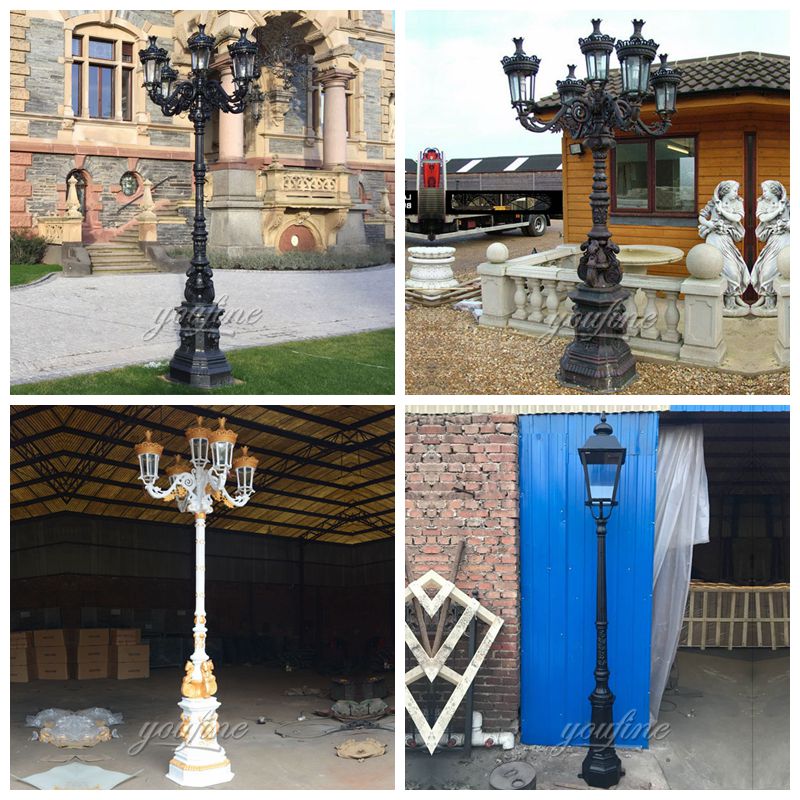 Wrought Iron Lamp Garden Custom