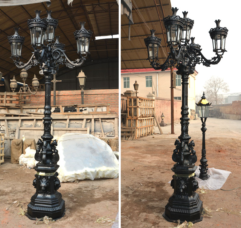 Wrought Iron Lamp Garden Custom