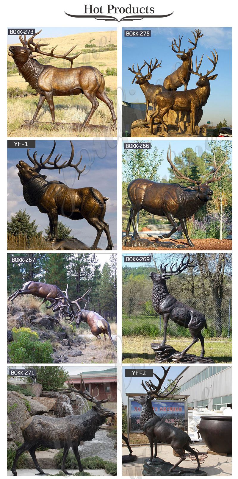 Outdoor Bronze Reindeer Statue Garden Design for Sale