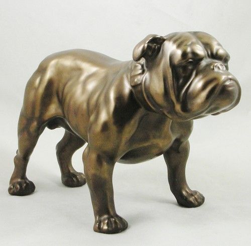 Large bronze bulldog statue courtyard garden statue outdoor dog statue for sale
