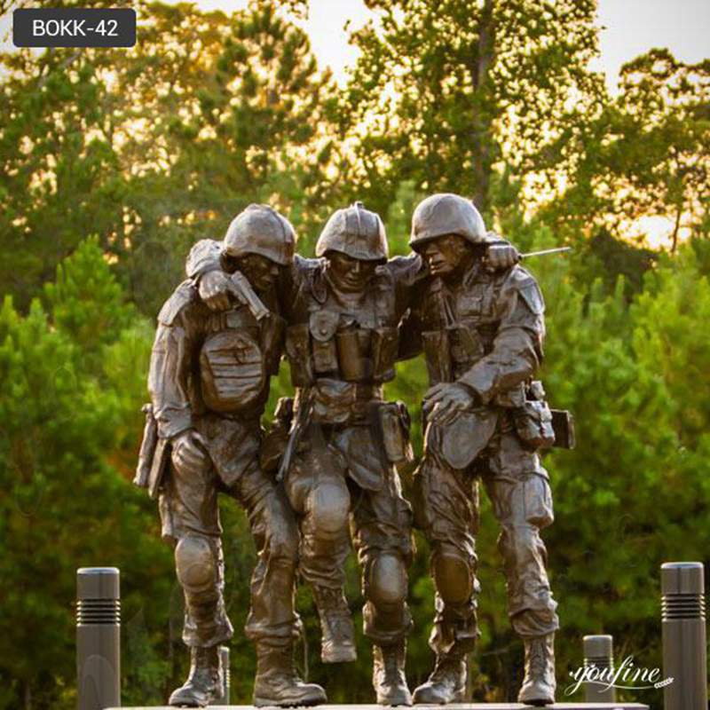 Outdoor Customized Casting Military Bronze Solider Statue supplier