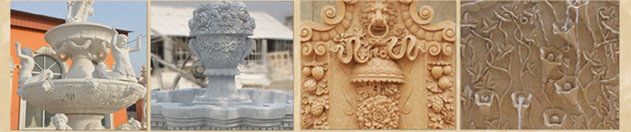 garden marble water fountain details