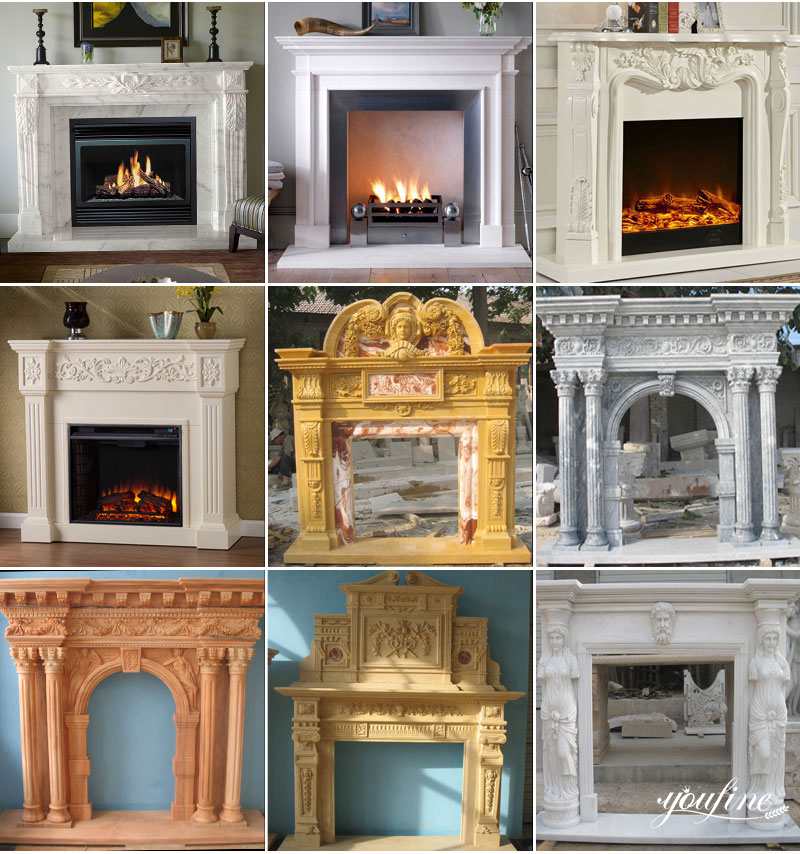 Large Hand-carving Marble Fireplace with Greek God Statues for Sale