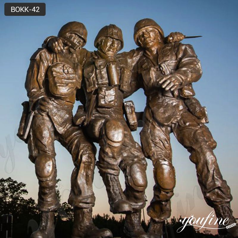 Outdoor Customized Casting Military Bronze Solider Statue supplier