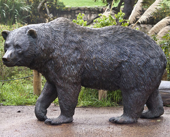 Outdoor animal statue life size bronze bear statue