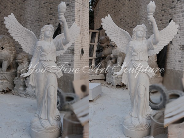 Natural White Angel sculpture For Decoration