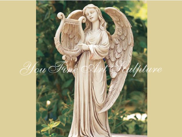 chinese stone carving large outdoor decoration garden marble stone angel sculpture