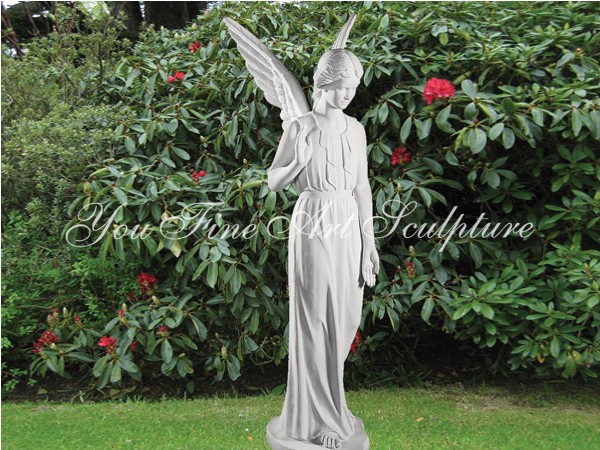 chinese stone carving large outdoor decoration garden marble stone angel sculpture