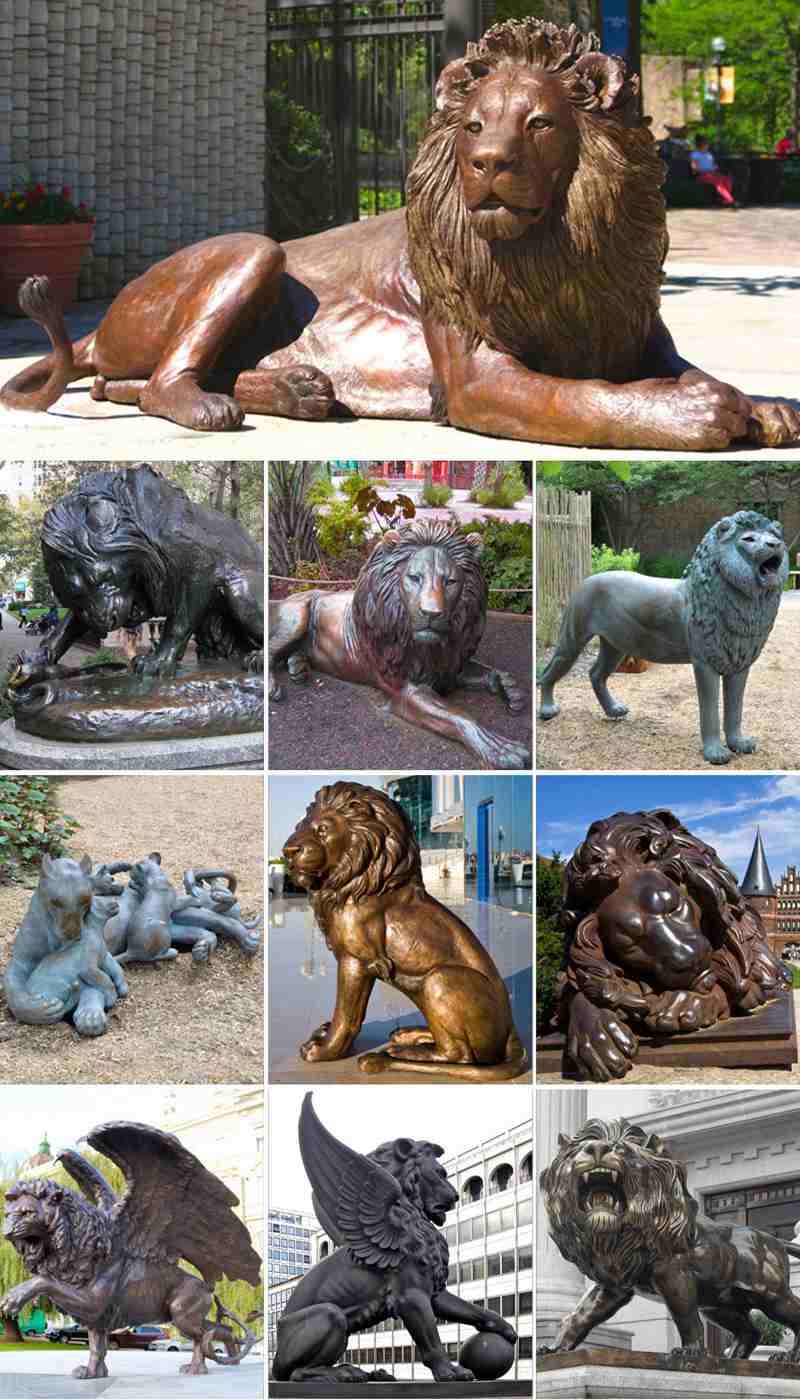 antique bronze lion statue Factory Supplier