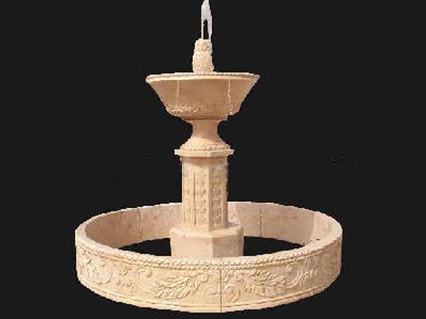 Beige Marble Urn Water Fountain
