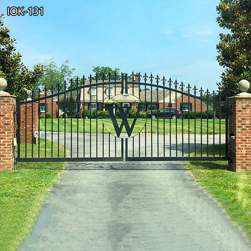 Black Large wrought iron double gates Home or Manor Decoration Wholesaler